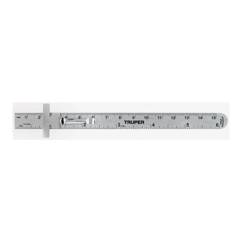 RGL-15B.jpg Código: 101810 Regla 15 cm de acero inoxidable de bolsillo, Truper RGL-15B