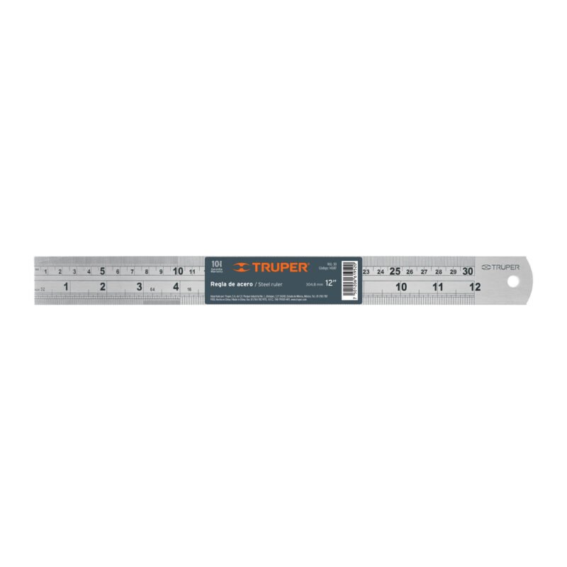 RGL-30.jpg Código: 14387 Regla 30 cm de acero inoxidable, Truper RGL-30