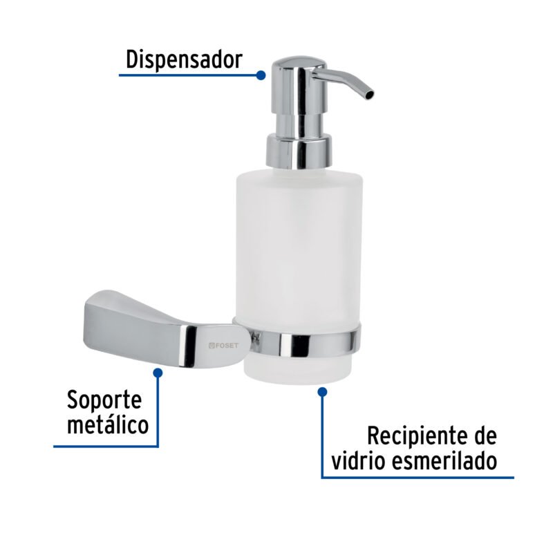 RIA-75FC1.jpg Código: 45212 Dispensador de jabón a pared de latón cromado, Riviera RIA-75