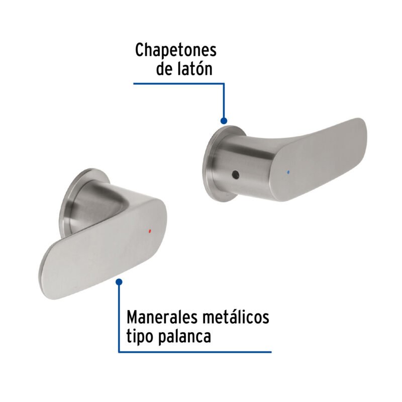 RIM-61NFC1.jpg Código: 45202 Juego de manerales de palanca para regadera, satín, Riviera RIM-61N