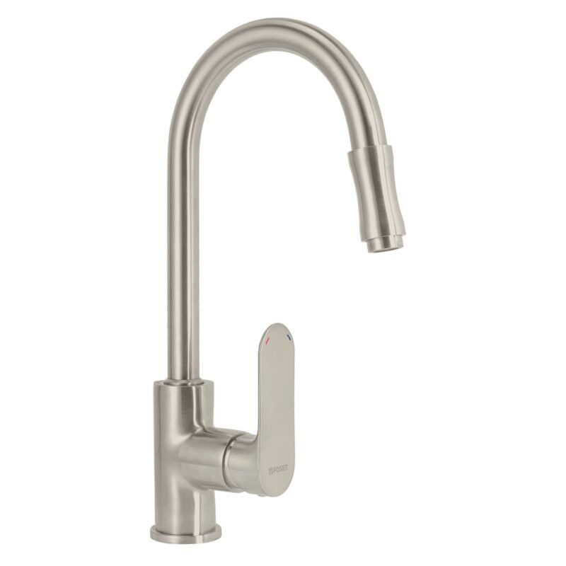 RIM-82N.jpg Código: 45183 Monomando retráctil para fregadero, satín, FOSET RIVIERA RIM-82N