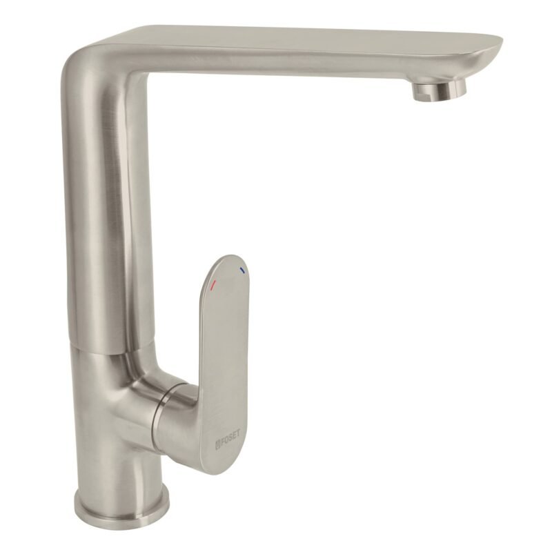 RIM-83N.jpg Código: 45182 Monomando cuello alto para fregadero, satín, FOSET RIVIERA RIM-83N