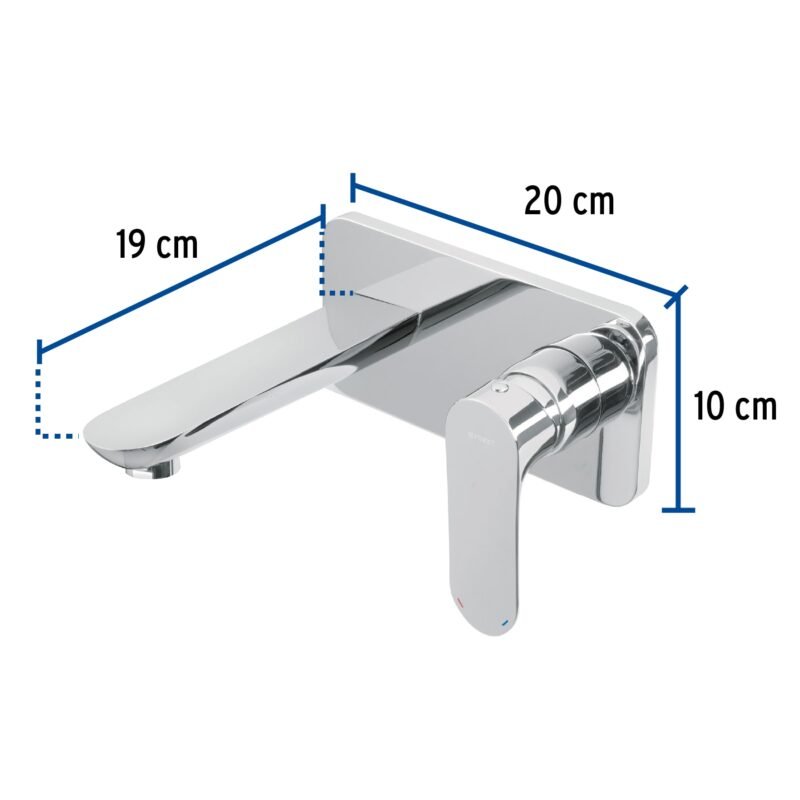 RIM-92FC2.jpg Código: 45189 Monomando a pared para lavabo, cromo, FOSET RIVIERA RIM-92