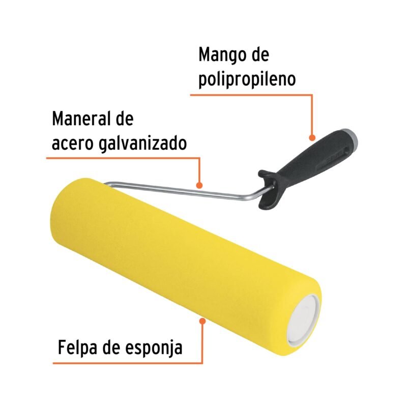 ROPI-910EFC1.jpg Código: 13841 Rodillo para pintar 9' x 3/8' de esponja, superficies lisas ROPI-910E