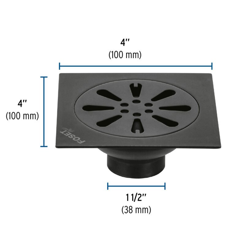 RS-605MFC2.jpg Código: 45473 Resumidero cuadrado 4'x 4', acero inoxidable, negro, gota RS-605M