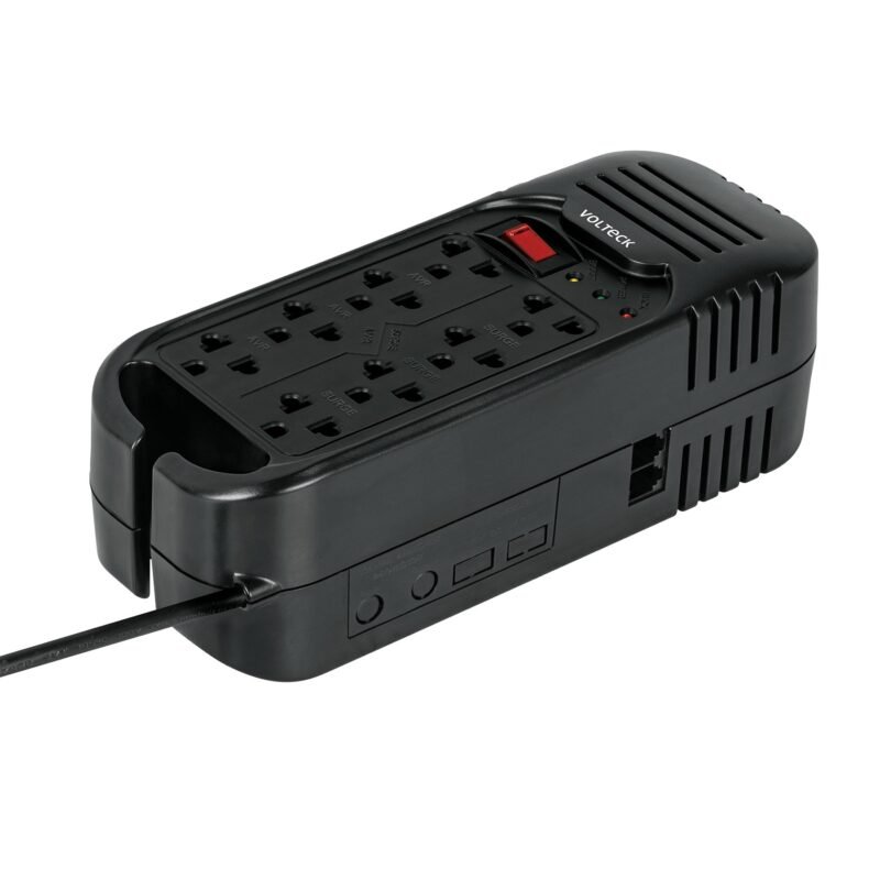 RV-1600.jpg Código: 45574 Regulador de voltaje de 1600 VA / 800 W 8 contactos, Volteck RV-1600