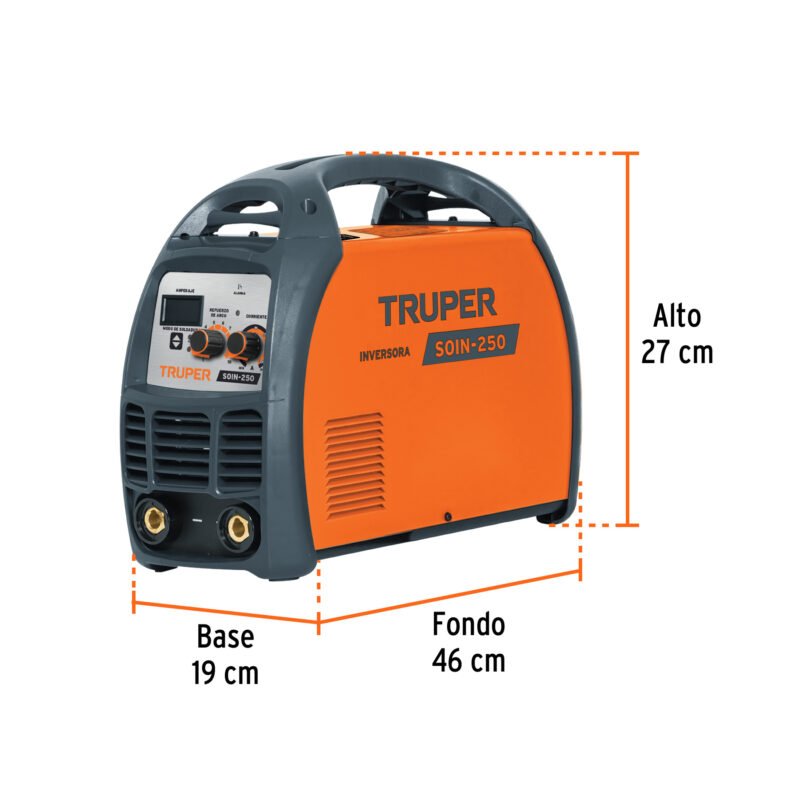 SOIN-250FC2.jpg Código: 17411 Soldadora inversora 250A, 220V, TRUPER SOIN-250