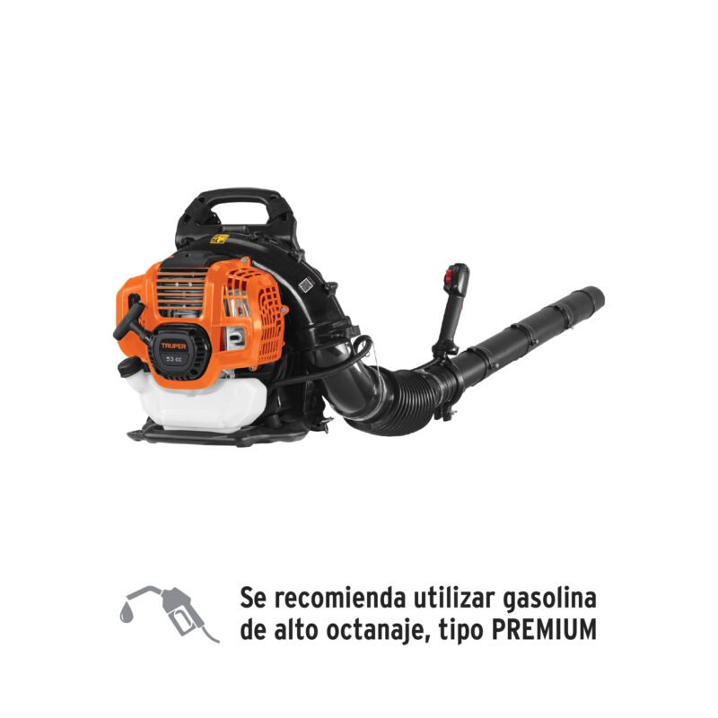 SOPLA-53.jpg Código: 102970 Sopladora con motor de 53cc a gasolina, tipo mochila, Truper SOPLA-53