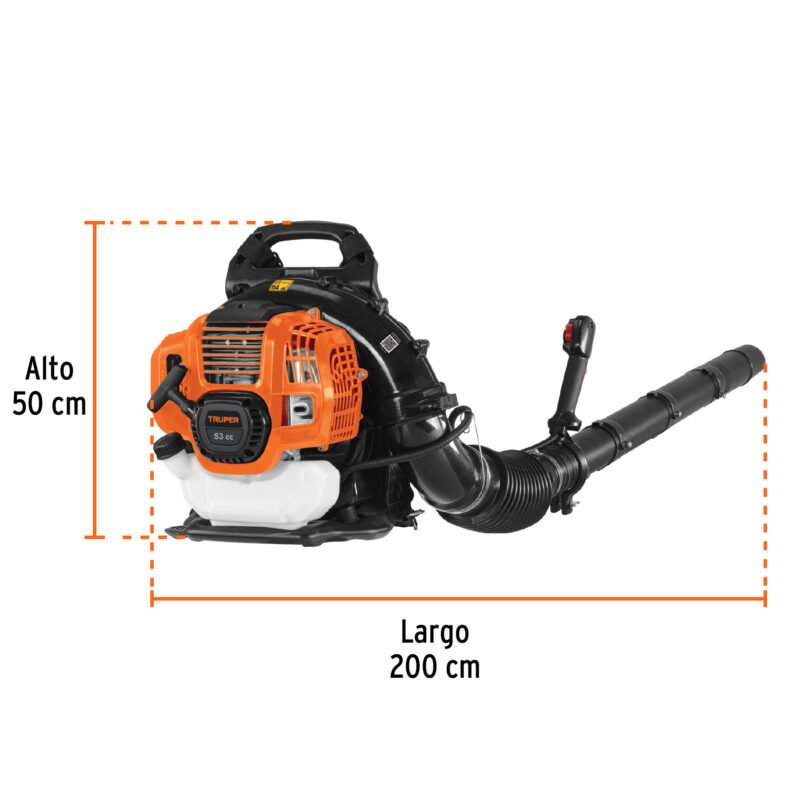 SOPLA-53FC2.jpg Código: 102970 Sopladora con motor de 53cc a gasolina, tipo mochila, Truper SOPLA-53