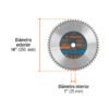 Código: 18312 Disco sierra 12' para madera, 60 dientes centro 1', Truper ST-1260E