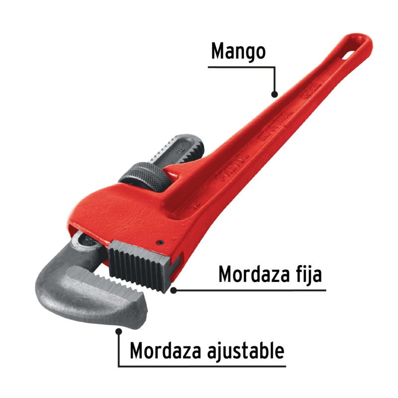 Código: 22014 Llave stilson 18' cuerpo de hierro maleable, Pretul STI-18P