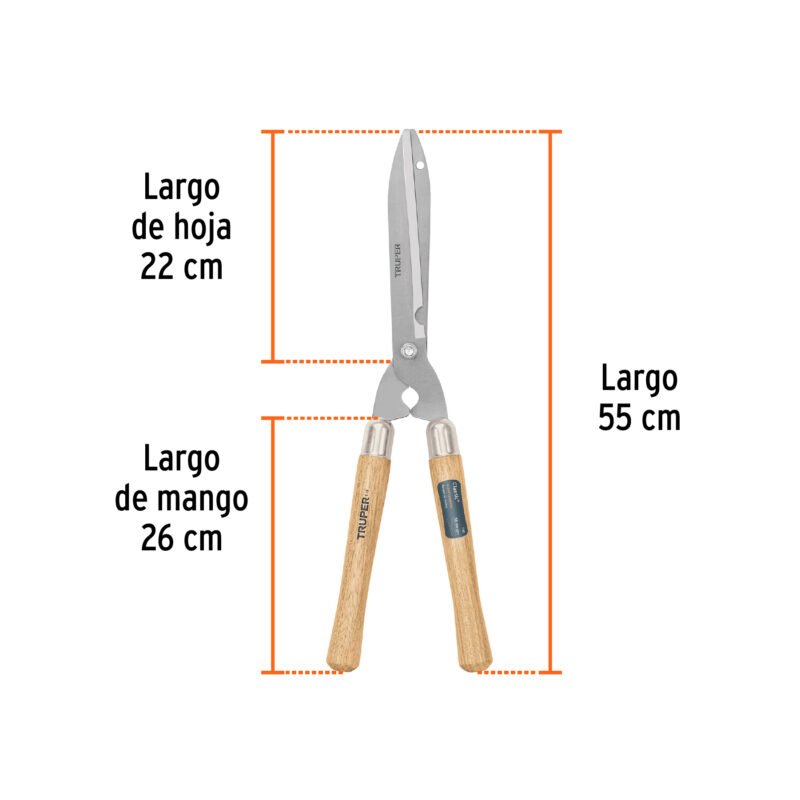 T-19FC2.jpg Código: 18377 Tijera para poda 55 cm, Classic, mgos de madera, TRUPER T-19