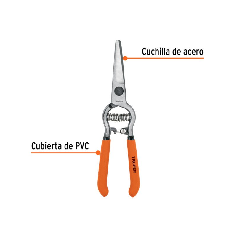 Código: 18457 Tijera forjada para poda 8', curva, corte de uva, Truper T-24