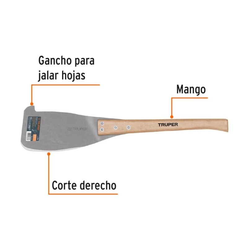 T-898-DFC1.jpg Código: 11638 Machete huixtla corte derecho, largo 25', Truper T-898-D