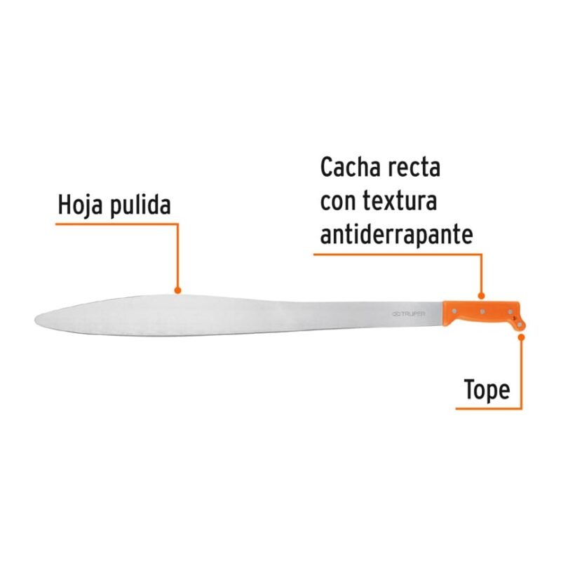 T-905-27PFC1.jpg Código: 15882 Machete acapulqueño de 27' cacha naranja, Truper T-905-27P