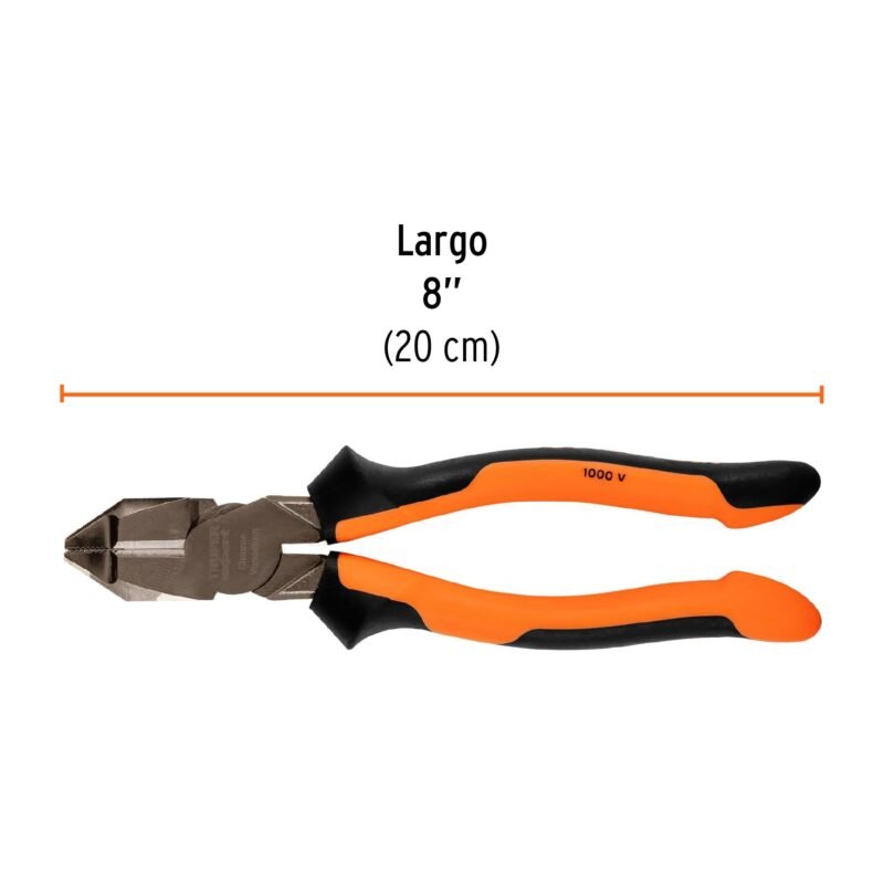 T200-8XFC2.jpg Código: 12350 Pinza electricista 8' uso rudo, alta palanca, Comfort Grip T200-8X