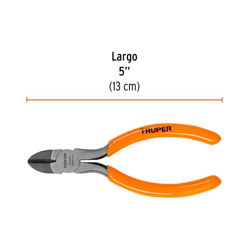 Código: 17311 Pinza de corte diagonal 5' mango de PVC, Truper T202-5