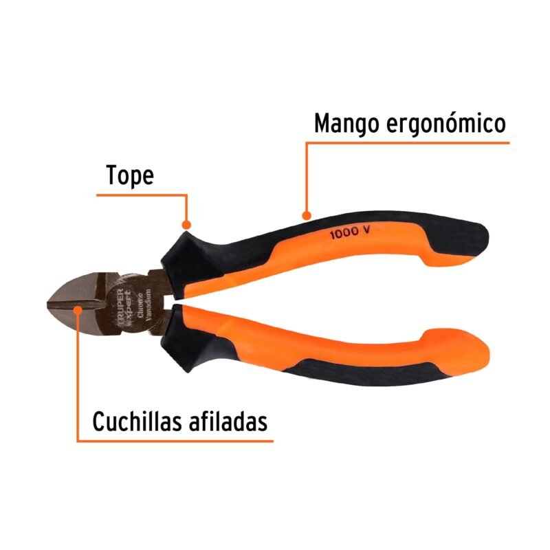 T202-5XFC1.jpg Código: 102427 Pinza corte diagonal 5' alta palanca, Comfort Grip, Expert T202-5X