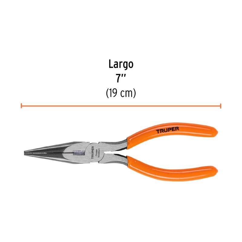 T203-7FC2.jpg Código: 17315 Pinza de punta y corte 7' mango de PVC, Truper T203-7