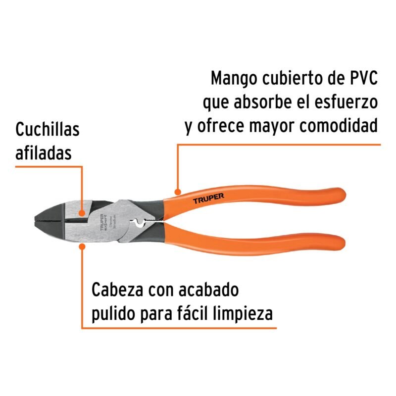Código: 101963 Pinza para electricista 9' c/ponchador de terminales, Expert T210-9X