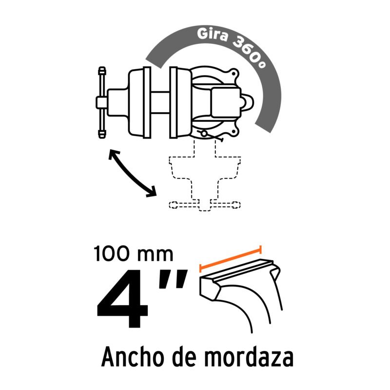 TA-4-LFC2.jpg Código: 100199 Tornillo de banco 4' tipo europeo de hierro nodular, Truper TA-4-L