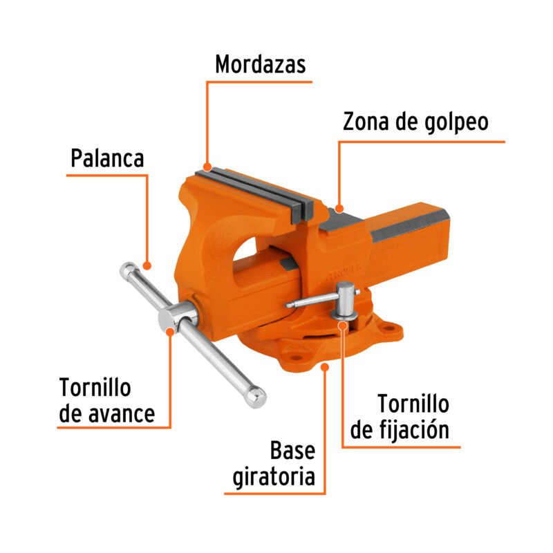 TA-5-LFC1.jpg Código: 100240 Tornillo de banco 5' tipo europeo de hierro nodular, Truper TA-5-L