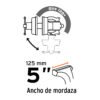 Código: 100240 Tornillo de banco 5' tipo europeo de hierro nodular, Truper TA-5-L
