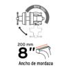Código: 100242 Tornillo de banco 8' tipo europeo de hierro nodular, Truper TA-8-L