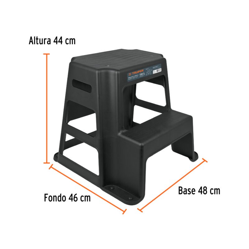 TABU-2FC2.jpg Código: 10499 Taburete de 2 peldaños, Truper TABU-2