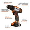 Código: 18153 Taladro 3/8', 12V, 1 batería 2Ah, PRO TALI-12A2