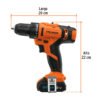 Código: 18153 Taladro 3/8', 12V, 1 batería 2Ah, PRO TALI-12A2
