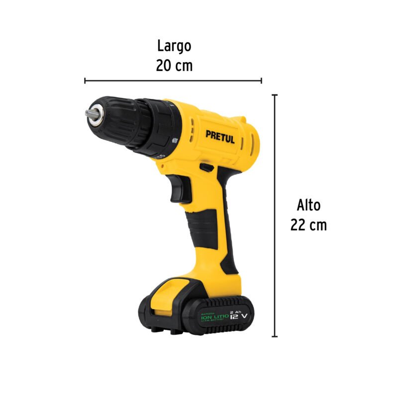 TALI-12PK2FC2.jpg Código: 27120 Kit taladro 3/8', 12V, 33 accesorios, en estuche, PRETUL TALI-12PK2