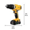 Código: 29001 Kit taladro 1/2', 20V, 1 batería 2Ah, 32 accesorios, PRETUL TALI-20P2K