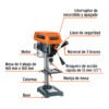 Código: 16174 Taladro de piso 8', 1/3 HP (250 W), broquero 1/2', Truper TAPI-8