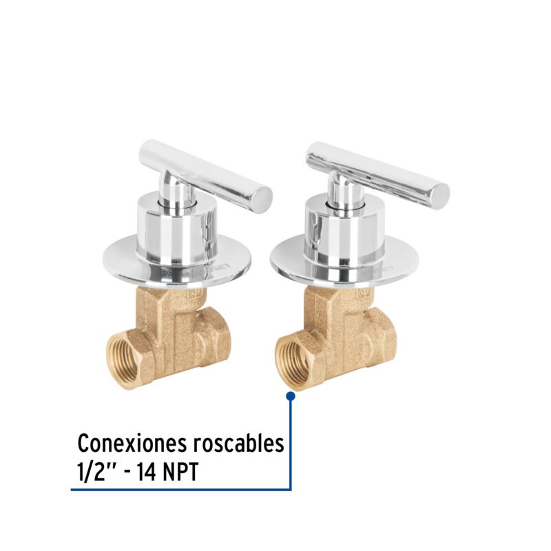 TBE-062FC2.jpg Código: 46777 Juego llaves empotrar roscables, palanca cromo, Túbig TBE-062