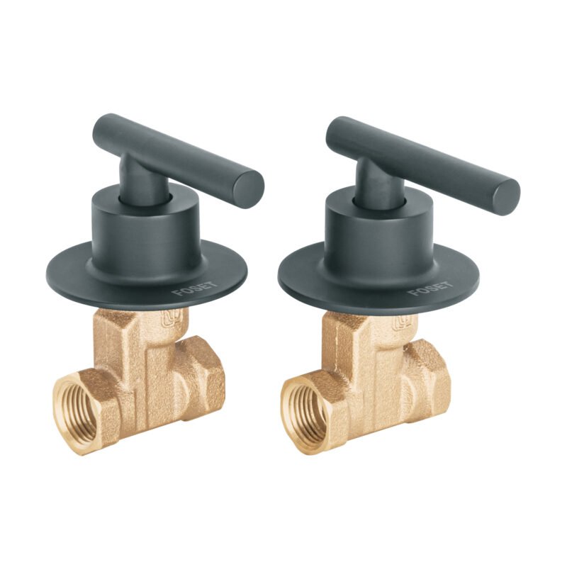 Código: 46779 Juego llaves empotrar roscables, palanca negro, Túbig TBE-062M