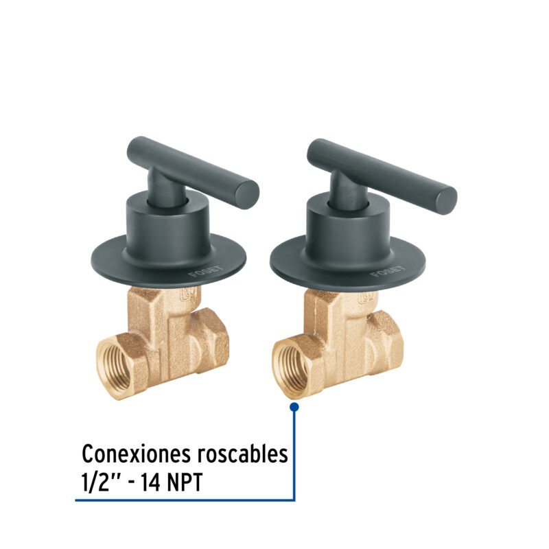 Código: 46779 Juego llaves empotrar roscables, palanca negro, Túbig TBE-062M