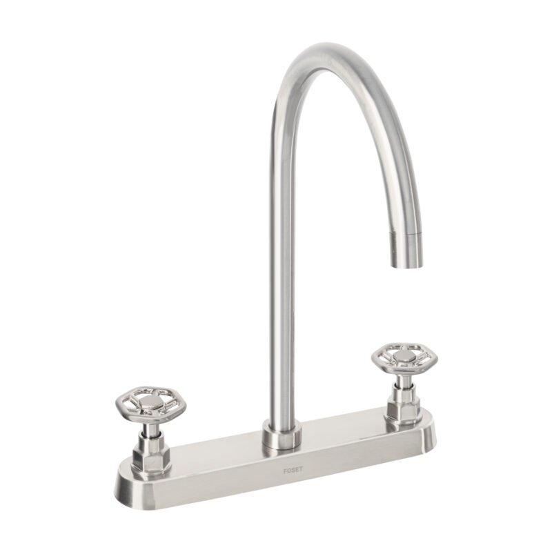 Código: 46775 Mezcladora para fregadero, manerales redondos,satín, Tubig TBF-81N