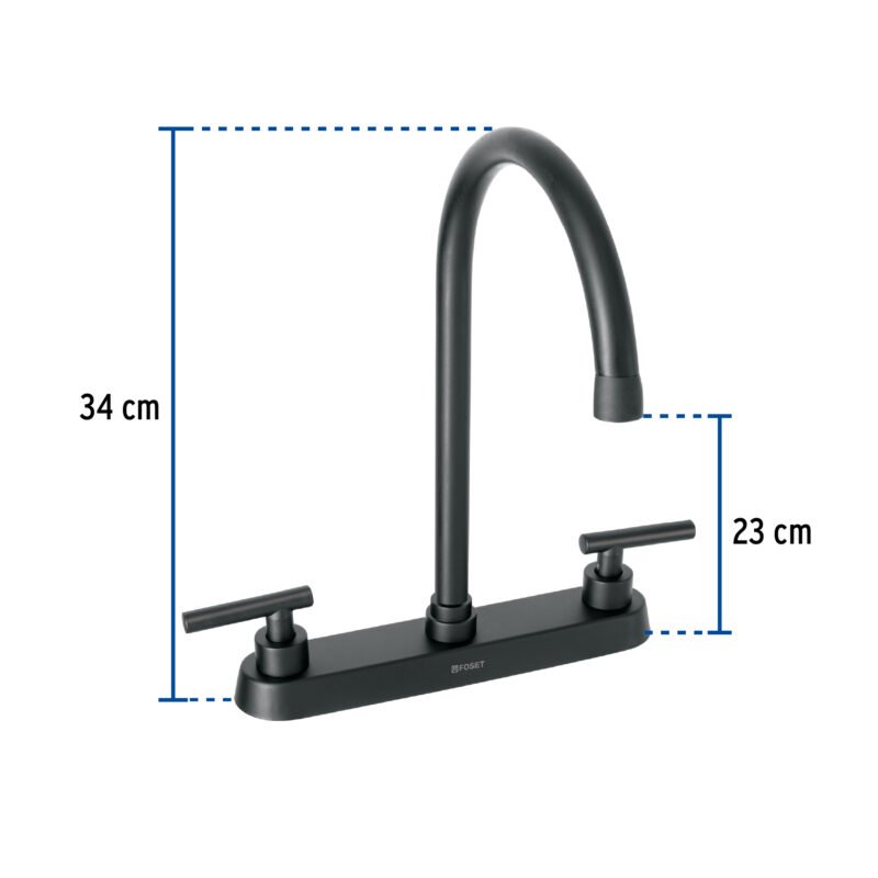 Código: 46773 Mezcladora para fregadero,manerales palanca,negro mate,Tubig TBF-82M