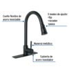 Código: 46770 Monomando para fregadero,cuello extraible,negro mate,Tubig TBF-84M