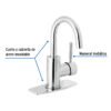 Código: 46762 Monomando corto para lavabo, cromo, Foset Tubig TBM-45