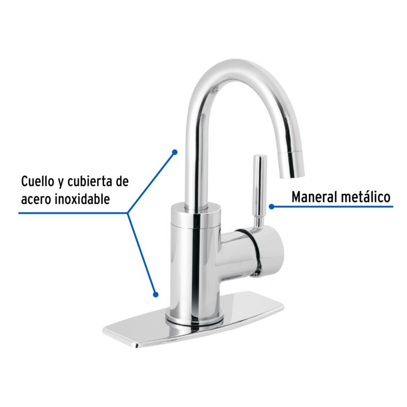 TBM-45FC1.jpg Código: 46762 Monomando corto para lavabo, cromo, Foset Tubig TBM-45