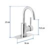 Código: 46762 Monomando corto para lavabo, cromo, Foset Tubig TBM-45