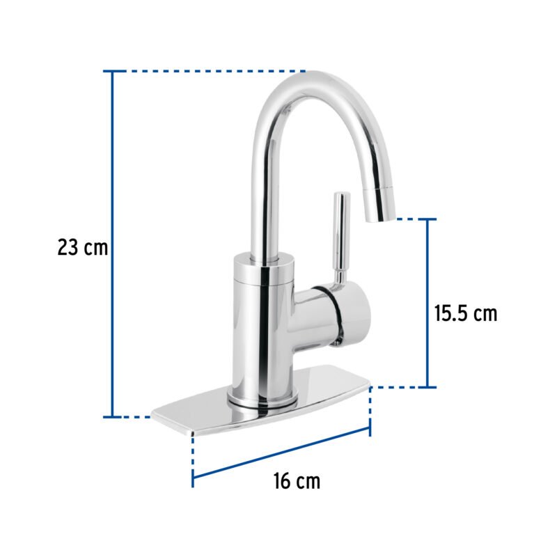 TBM-45FC2.jpg Código: 46762 Monomando corto para lavabo, cromo, Foset Tubig TBM-45