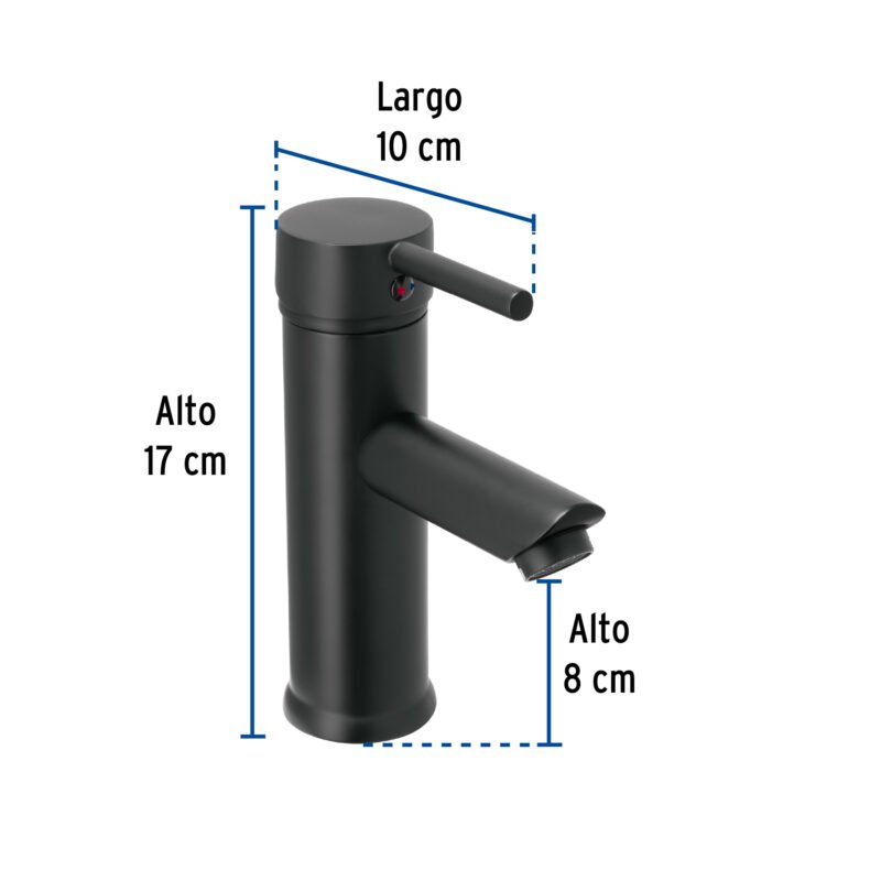 TBM-46MFC2.jpg Código: 47792 Monomando corto negro para lavabo, Foset Tubig TBM-46M