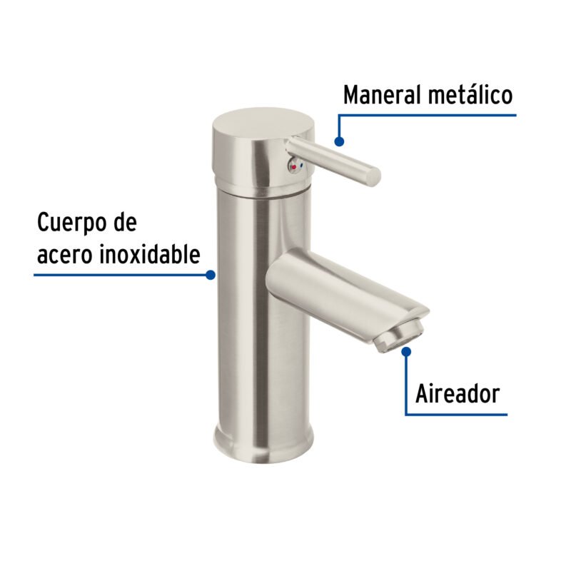 TBM-46NFC1.jpg Código: 47791 Monomando corto satín para lavabo, Foset Tubig TBM-46N