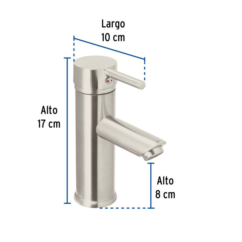 TBM-46NFC2.jpg Código: 47791 Monomando corto satín para lavabo, Foset Tubig TBM-46N