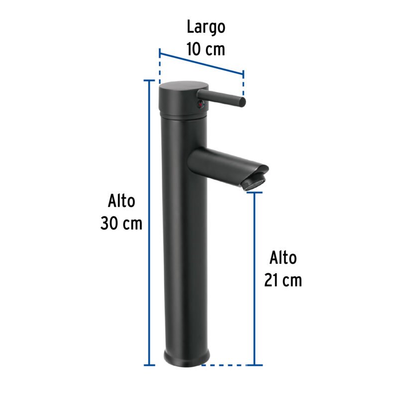 Código: 47795 Monomando alto negro para lavabo, Foset Tubig TBM-47M