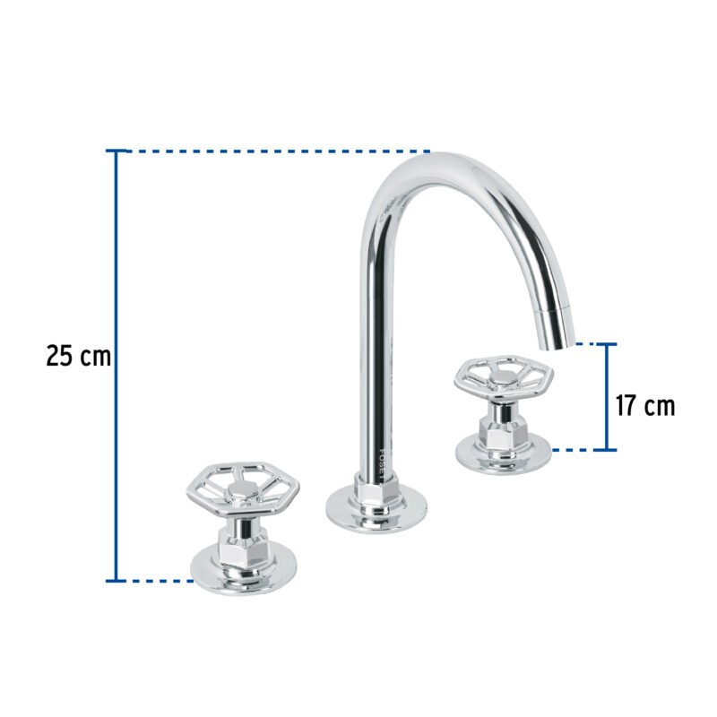 TBM-91FC2.jpg Código: 46759 Mezcladora p/lavabo,taladros separados,redondos,cromo,Tubig TBM-91
