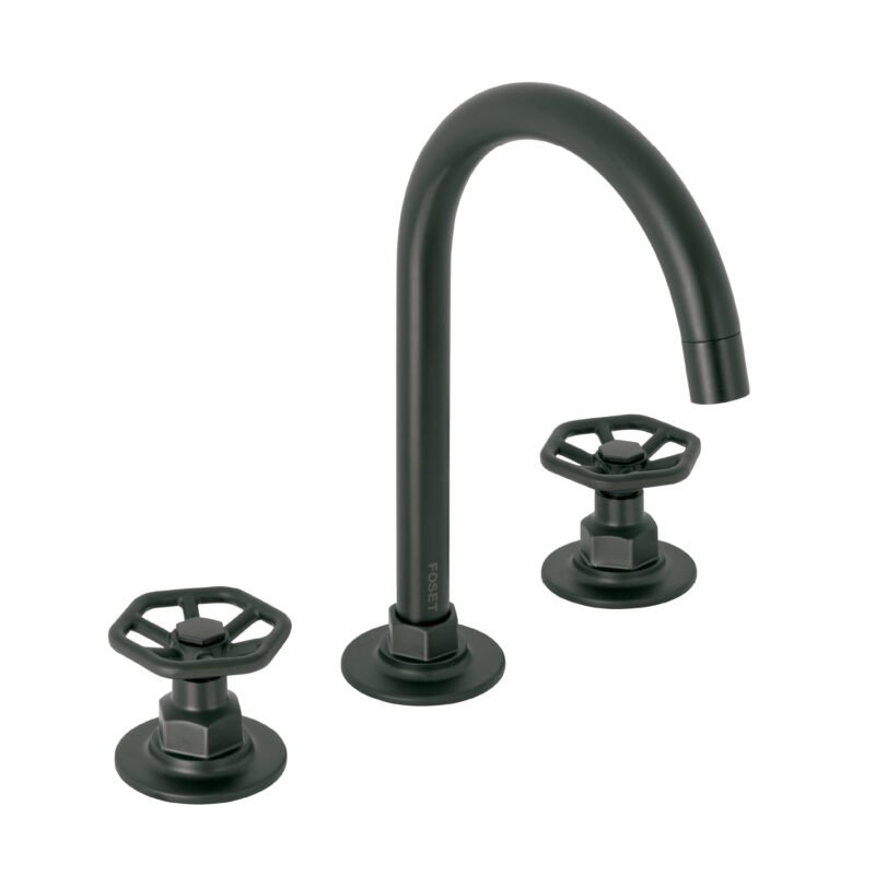 Código: 46761 Mezcladora p/lavabo,taladros separados,redondos,negro,Tubig TBM-91M